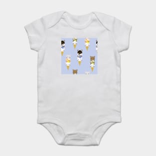 Cute Ice Cream Cats Kids Pattern Seamless Baby Bodysuit